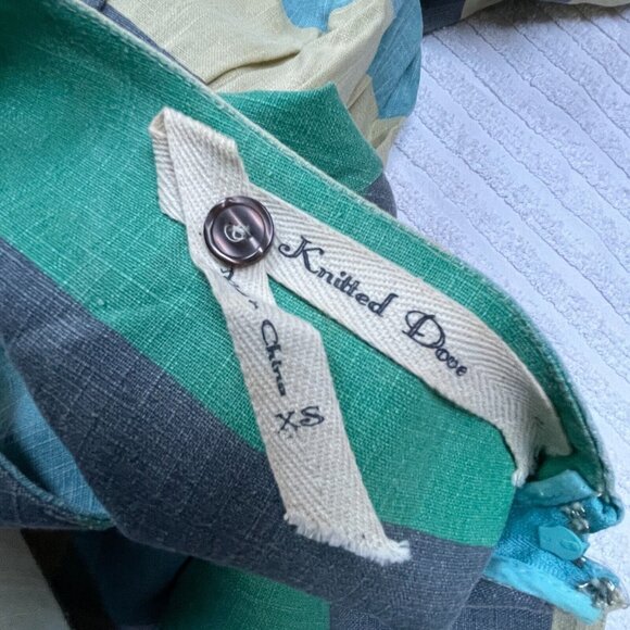 Knitted Dove Women Sleeveless A-Line Dress XS V-Neck Back Zip Striped Multicolor - Picture 3 of 9